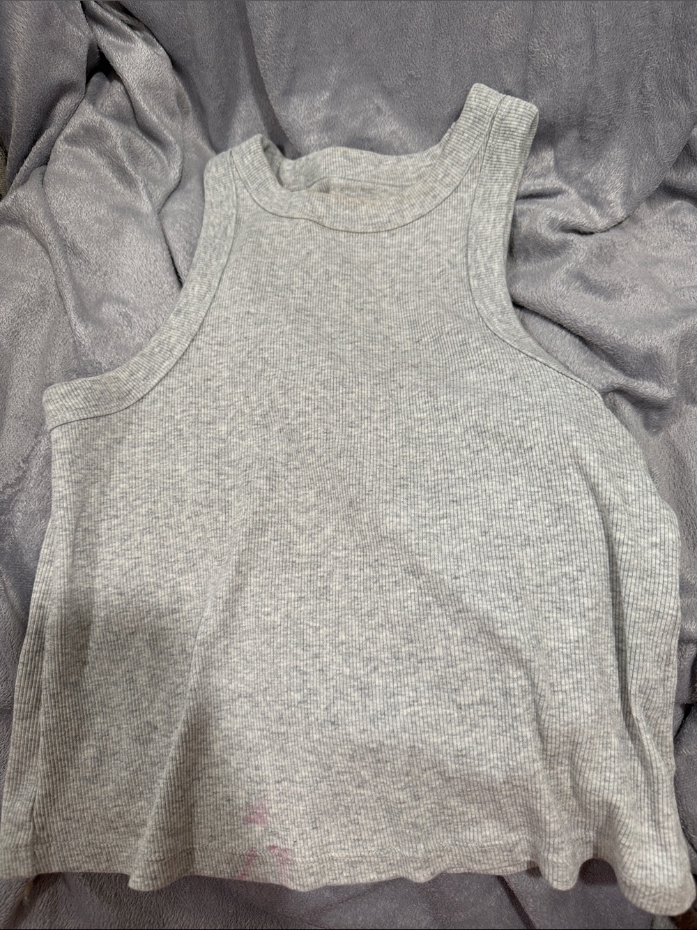Old Navy Gray Ribbed High-Neck Tank Top